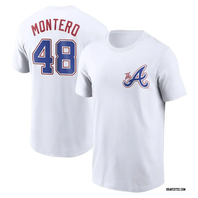 Men's Atlanta Braves ＃48 Rafael Montero White 2023 City Connect Name & Number T-Shirt