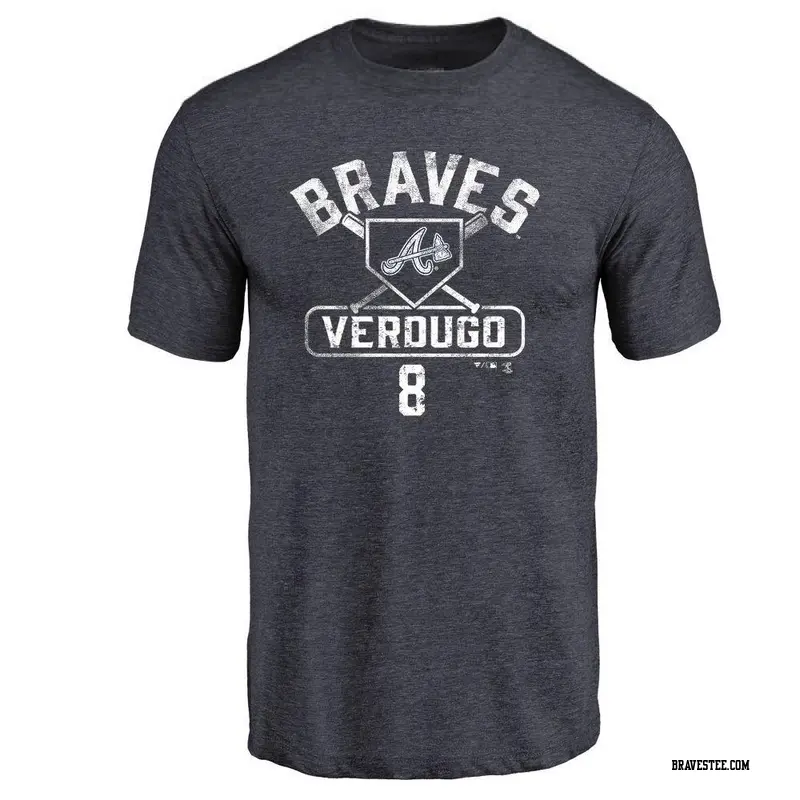 Men's Atlanta Braves ＃8 Alex Verdugo Navy Base Runner T-Shirt