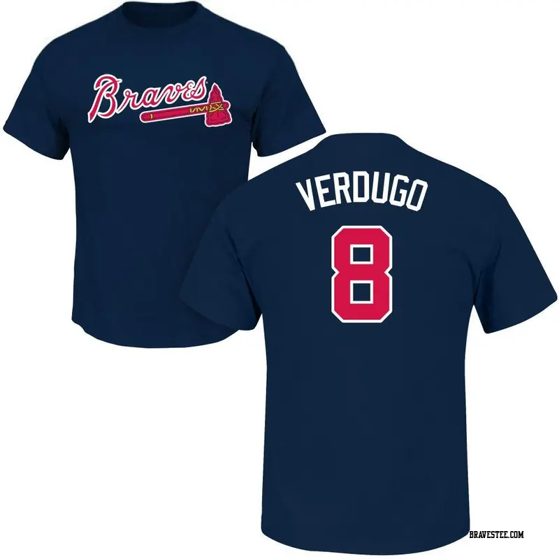 Men's Atlanta Braves ＃8 Alex Verdugo Navy Roster Name & Number T-Shirt