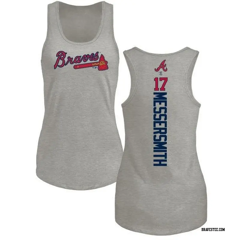 Women's Atlanta Braves ＃17 Andy Messersmith Ash Branded Backer Tank Top