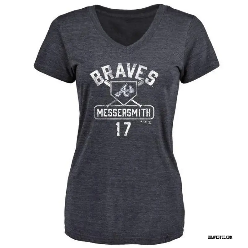 Women's Atlanta Braves ＃17 Andy Messersmith Navy Branded Base Runner T-Shirt