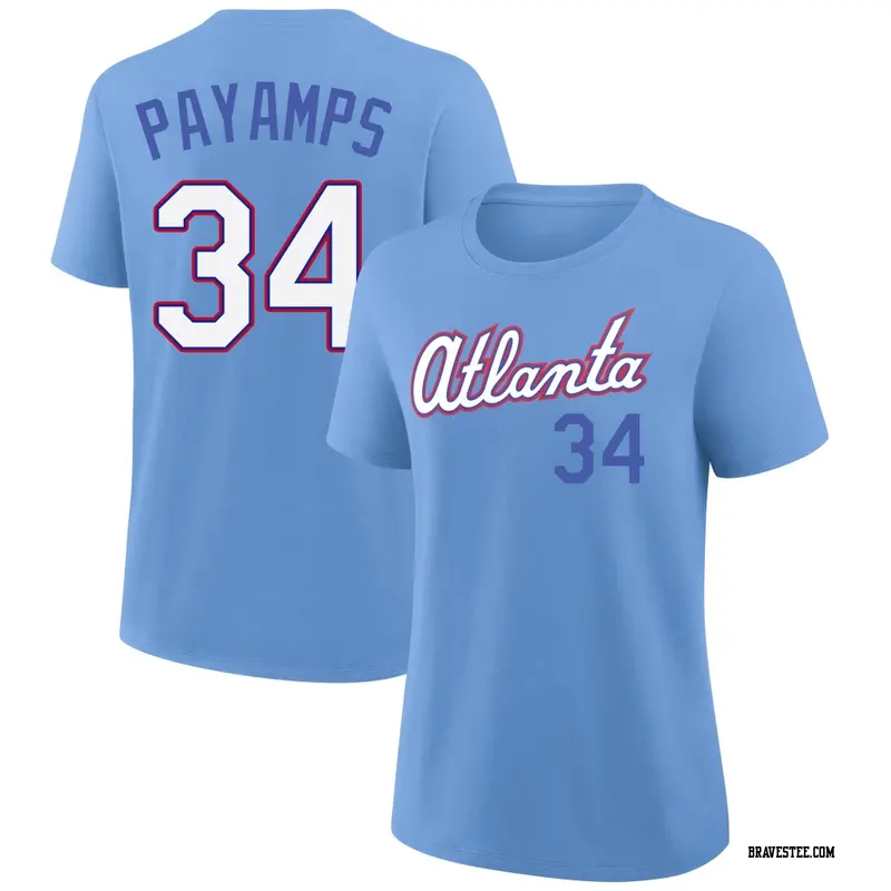 Women's Atlanta Braves ＃34 Joel Payamps Light Blue 2026 City Connect Name & Number T-Shirt