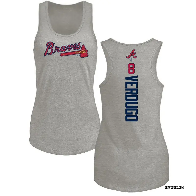 Women's Atlanta Braves ＃8 Alex Verdugo Ash Backer Tank Top