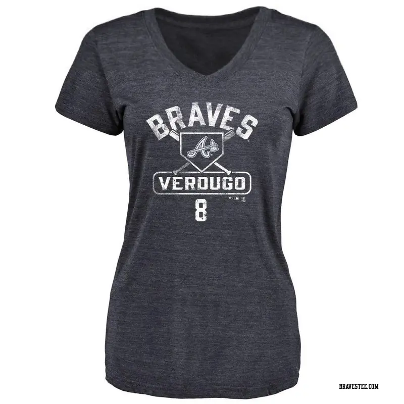Women's Atlanta Braves ＃8 Alex Verdugo Navy Base Runner T-Shirt