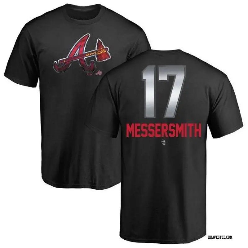 Youth Atlanta Braves ＃17 Andy Messersmith Black Branded Midnight Mascot T-Shirt