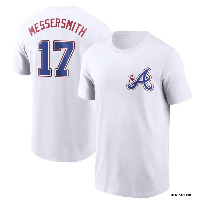 Youth Atlanta Braves ＃17 Andy Messersmith White 2023 City Connect Name & Number T-Shirt