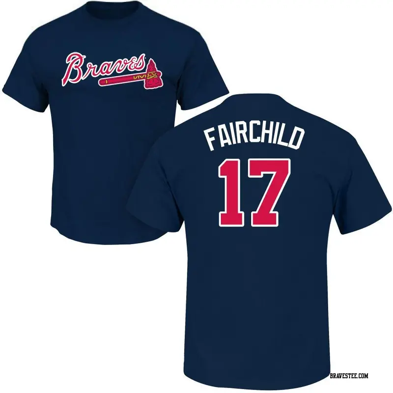 Youth Atlanta Braves ＃17 Stuart Fairchild Navy Roster Name & Number T-Shirt