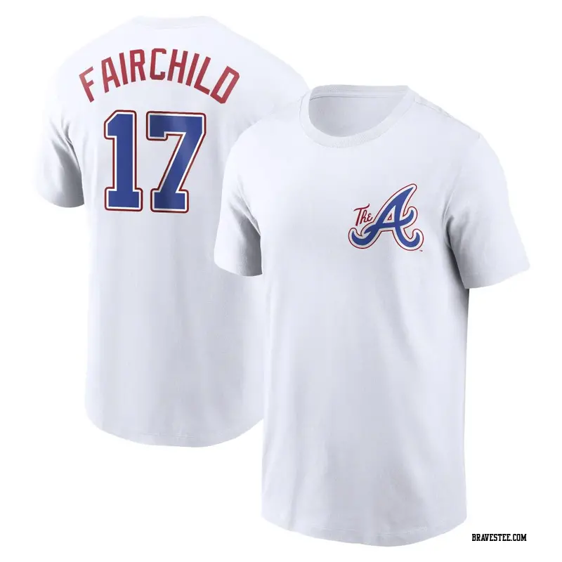 Youth Atlanta Braves ＃17 Stuart Fairchild White 2023 City Connect Name & Number T-Shirt