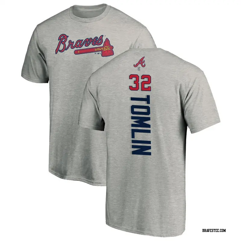 Youth Atlanta Braves ＃32 Josh Tomlin Ash Backer T-Shirt