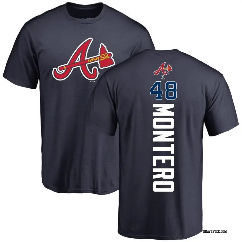 Youth Atlanta Braves ＃48 Rafael Montero Navy Backer T-Shirt
