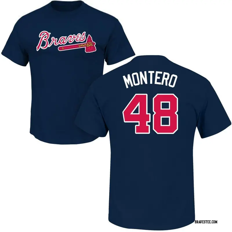 Youth Atlanta Braves ＃48 Rafael Montero Navy Roster Name & Number T-Shirt
