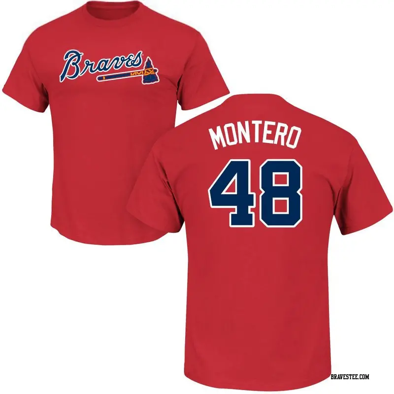 Youth Atlanta Braves ＃48 Rafael Montero Red Roster Name & Number T-Shirt