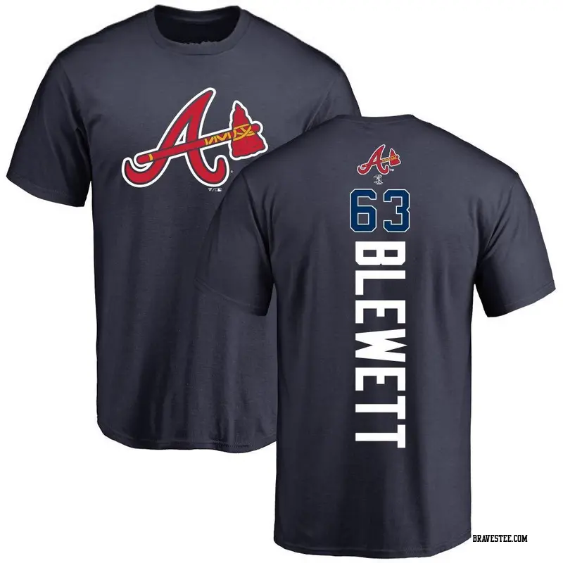Youth Atlanta Braves ＃63 Scott Blewett Navy Backer T-Shirt