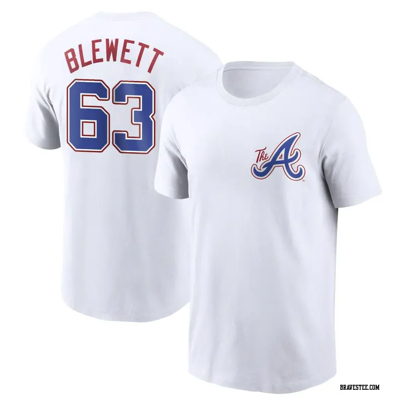 Youth Atlanta Braves ＃63 Scott Blewett White 2023 City Connect Name & Number T-Shirt