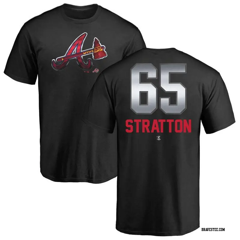 Youth Atlanta Braves ＃65 Hunter Stratton Black Midnight Mascot T-Shirt