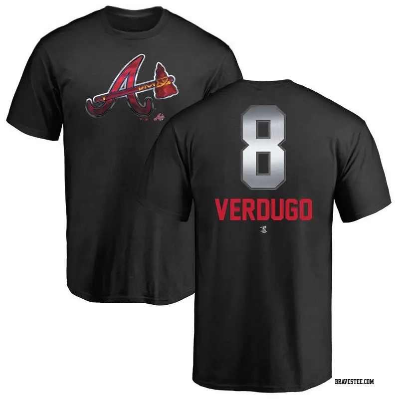 Youth Atlanta Braves ＃8 Alex Verdugo Black Midnight Mascot T-Shirt