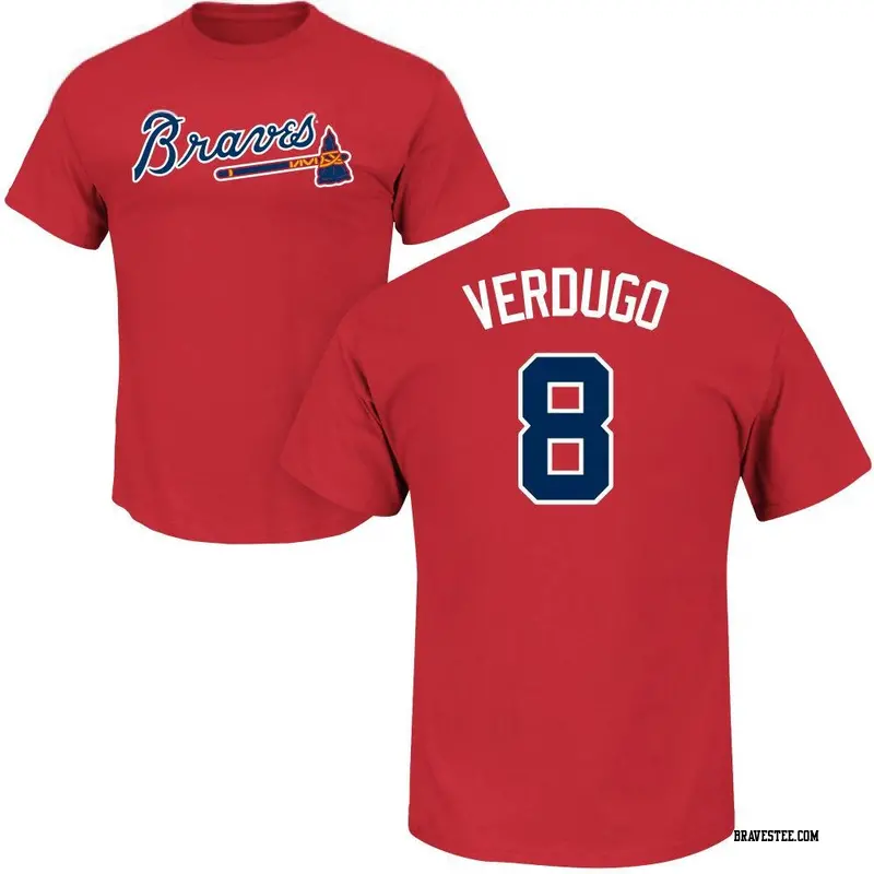 Youth Atlanta Braves ＃8 Alex Verdugo Red Roster Name & Number T-Shirt